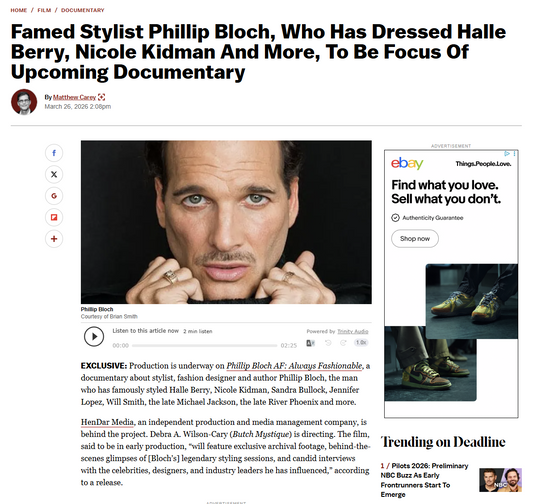 Famed Stylist Phillip Bloch Upcoming Documentary